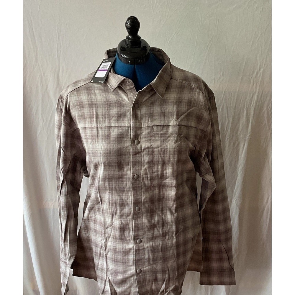 Under Armour Mens 2XL Light Grey Plaid Woven Cotton Button Up Shirt 1372600
